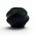 Templast black PLA Pro filament, 1.75mm diameter, with a twisted, sculptural design. Ideal for 3D printing.