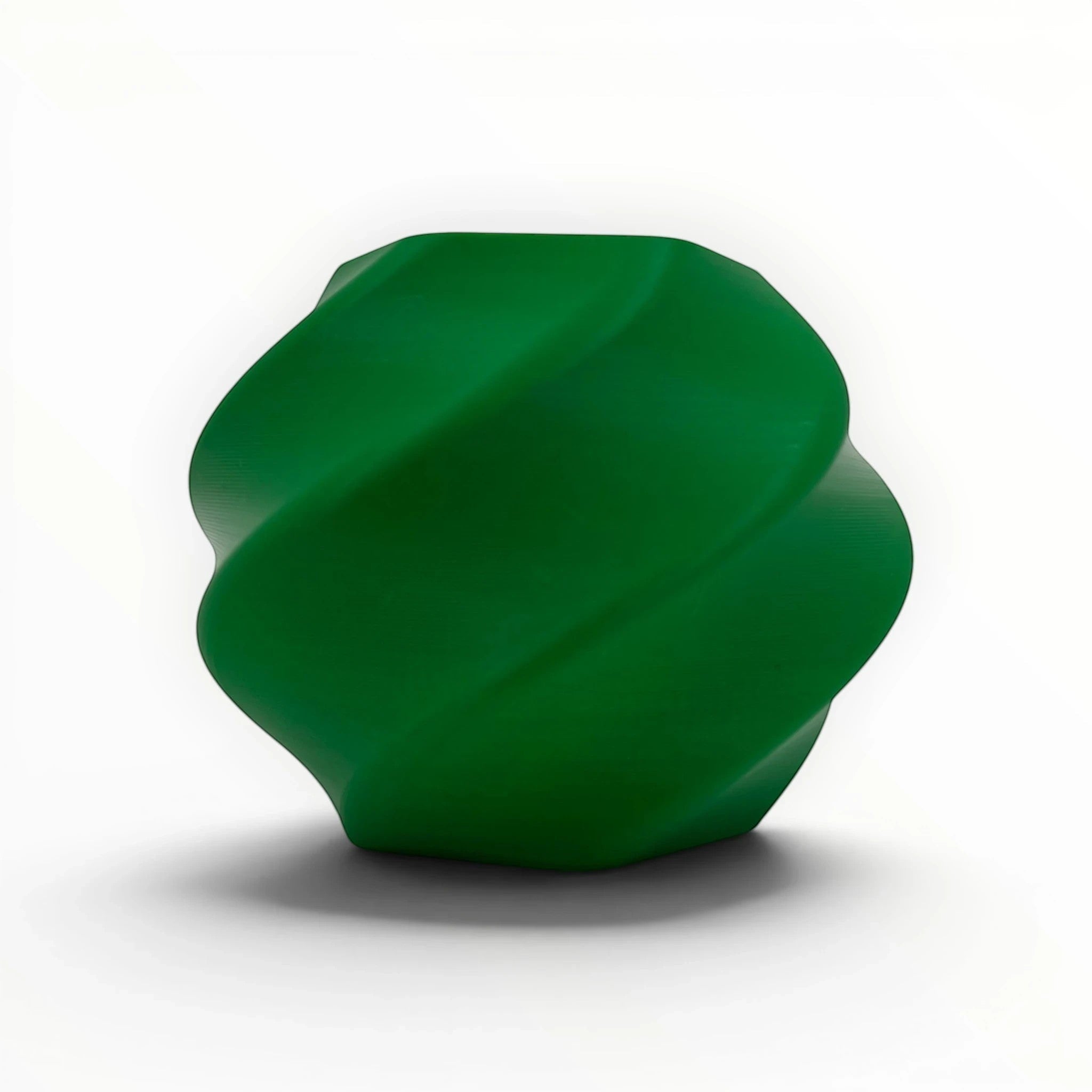 Templast green PLA Pro filament, 1.75mm diameter, with a unique twisted design for enhanced mechanical strength and professional finish.