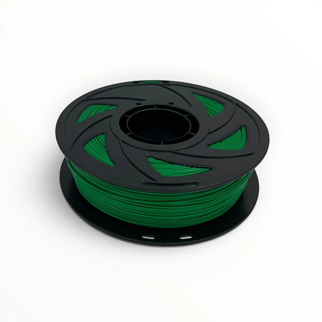 Templast PLA Pro green filament spool, 1.75mm diameter, for easy and smooth 3D printing.