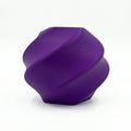 Templast violet PETG 3D printed geometric twisted object with smooth finish